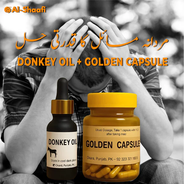 Hakeem Sarfraz Herbal Care Combo – Donkey Oil & Golden Capsule
