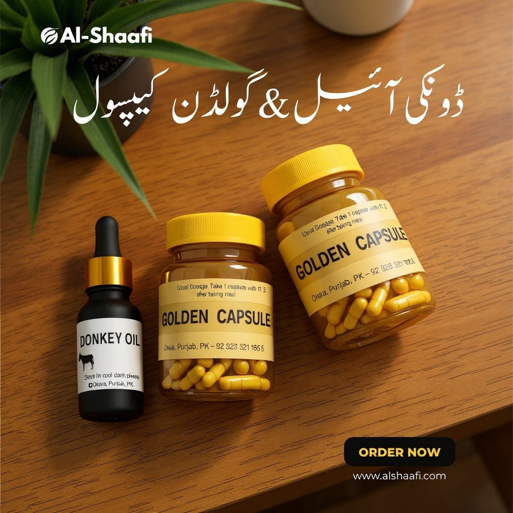 Hakeem Sarfraz Herbal Care Combo – Donkey Oil & Golden Capsule